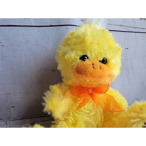 Greenbrier Plush Yellow Duck Easter Stuffed Animal Plush Sparkly Feet 6inch - Picture 3 of 6